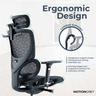 MotionGrey Space Mesh Series Office Chair- Executive Ergonomic Chair With Breathable Mesh Back - Black-330 lb Load Capacity