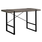 Monarch Specialties 7310 48" Computer Desk - Dark Taupe/Black Metal-Industrial-inspired computer desk with a thick-panel desktop in a dark taupe wood-look finish