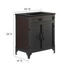 Modway Steamforge 30" Bathroom Vanity - Black-Pivot Hinges