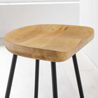 Modway Concord Backless Wood Counter Stools - Oak - Set of 2-Powder-Coated Metal Legs