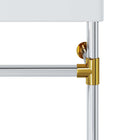 Modway Redeem 32" Silver Stainless Steel Wall-Mount Bathroom Vanity - Silver/White-Assembly Required