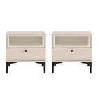 Manhattan Comfort Amara 39.4" Modern Nightstand 2-Piece Set - Pale Rose/White-Modern Nightstand for Bedroom and Living Room Use. Set of 2