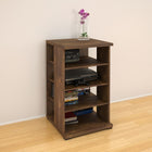 Nexera Jasper 4-Shelf Audio Tower Bookcase - Truffle-Easy wire access and optimal air flow for your electronic devices