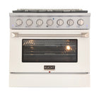 Kucht 36" KNG Series Pro Style Natural Gas Range - Stainless Steel/White-Cook and bake like a pro with the extra-large convection oven that offers 4.2 cu. ft. of capacity, a 5-rack configuration, and an extra-large viewing window
