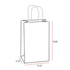 Eddie's 100% Recycled Kraft Shopper Paper Bag - 5-1/2" L x 3-1/4" W x 8-3/8" D - Scarlet Red - 100 Pack-Scarlet Red