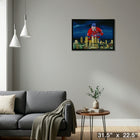 Nick Suzuki Canadiens Skyline - Framed Canvas - 31" x 22"-Ready to hang - arrives fully assembled