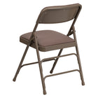Flash Furniture HERCULES Series Curved Triple Braced & Double Hinged Beige Fabric Metal Folding Chair-Beige Fabric Upholstery