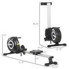 Soozier Magnetic Rowing Machine-LCD monitor can record your exercise time, distance, calories, heart and heart rate 