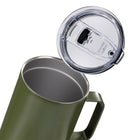 General Supply Goods + Co Stainless Steel Mug with Handle - 500 ml - Green-Elevated handle design allows the mug to fit easily into most car cup holders