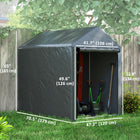 Outsunny Outdoor Bike and Garden Tool Storage Shed Tent - 4' x 6' - Dark Grey-Galvanised steel frame resists water and warping 