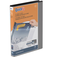 Davis Group QuickFit View Binder - 5/8" - 3-Ring - D-Ring - Letter Size - Black-Customizer/Overlay Binder, Black, holds 150 sheets of paper, for 8.5"x11" size paper