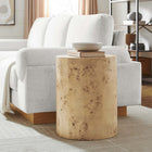 Modway Cosmos 16" Round Burl Wood Side Table - Natural Burl-MDF and Burl Wood Veneer