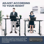 MotionGrey Electric Dual Motor Height Adjustable 165" W Sit-to-Stand Desk - Black Frame-7