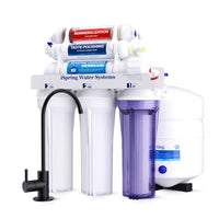 iSpring RCC7AK NSF Certified 75 GPD Under Sink 6-Stage Reverse Osmosis System with Black Faucet-Certified to NSF/ANSI 58 for effective contaminant removal