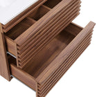 Modway Render 24" Wall-Mount Bathroom Vanity - Walnut/White-Wall-Mount Design