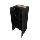 Manhattan Comfort Cornelia 29.61" Modern 7-Shelf Storage Closet - Black-Mop base with non-marking felt foot pads for floor protection