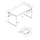 Monarch Specialties 7444 48" Computer Desk - Brown Reclaimed Wood/ Glass Panels-Product Dimensions: 48 Inch L x 24 Inch W x 30 Inch H