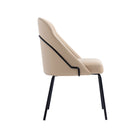 Manhattan Comfort Gracie 24.2" Modern Leatherette Upholstered Dining Chair - Tan and Black - Set of 2-Seat Height: 19.5 in