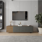 Nexera Riva TV Stand - 72" - Nutmeg/Greige-Canadian Craftsmanship: Designed and meticulously crafted in Canada, our TV standreflects a commitment to environmental consciousness. It is constructed using CARBII/FSC Certified particle board and MDF, making it a sustainable and durable addition toyour home. Assembly is required