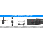 ShoppingAll SA-D290 Adjustable Dual Monitor Standing Mount Extra Tall 31.5" Pole for Two Displays up to 32" - Black-10