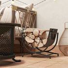 Outsunny Firewood Rack Outdoor - Foldable 17" Fireplace Log Holder-The built-in top handles make moving and relocating it easy