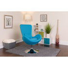 Flash Furniture Egg Series Aqua Fabric Side Reception Chair-Seat Cushion