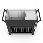 Permasteel 80 qt Furniture Style Patio Cooler with Divider - Black-Drain plug allows for easy emptying of melted ice and excess water