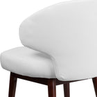 Flash Furniture Comfort Back Series Leather Side Reception Chair with Walnut Legs - White-CA117 Fire Retardant Foam