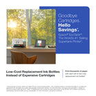 Epson EcoTank ET-4950 Wireless All-in-One Colour Supertank Printer – White-Worry-free printing: Epson EcoTank comes with enough ink to print up to 6,600 pages black/5,500 colour for fewer out-of-ink frustrations. Each replacement ink bottle set is equivalent to about 80 cartridges
