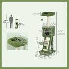 PawHut 47" Cat Tree Tower with Condo, Ladder and Scratching Posts - Ball-Overall Dimension: 19.7" L x 15.7" W x 47.2" H (50 x 40 x 120 cm) 
