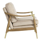 Modway Langford Performance Velvet Accent Armchair - Almond Walnut-Kiln-Dried Solid Wood Frame