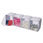 Deflecto Tilt Bin Interlocking Storage Organizer - White - 4 Pack-5.5"H x 4.75"W x 4.88"D