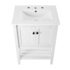 Modway Prestige 24" Bathroom Vanity - White-8" Centerset Faucet Holes