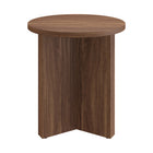 Hudson&Canal Anders 20"W Round Side Table - Satin Walnut-Features easy assembly