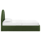 Modway Solana Arched Performance Velvet Twin Platform Bed - Moss Green-Plinth Base