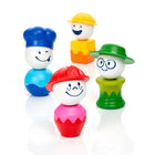 SmartMax My First People Playset - Set of 12-Create a chef, a builder, a gardener, a firefighter… or mix and match the funny faces with the different hats and bodies to create your own funny looks