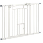 PawHut Pressure-Mounted Dog Gate Auto-Close for 29"-39.4" Wide - White-Adjusts to fit openings between 29.1" - 39.4" (74-100 cm), for doorways, hallways and stairs