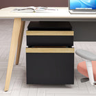 Vinsetto 2-Drawer Letter/A4 Filing Cabinet with 5 Wheels - Black Wood Grain-Colour: Black Wood Grain
