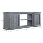 Manhattan Comfort Franklin 60" Traditional TV Stand - Grey-Features Beautiful Framed Door Paneling with Mop Base Stand