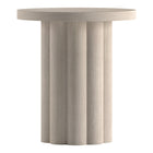 Hudson&Canal Olie Round Fluted Side Table - 20" W - Alder White-Table is made of high-quality and durable MDFmaterials with a metal inner frame