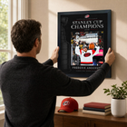 Frameworth Carolina Hurricanes 2026 Stanley Cup Champions: Frederik Andersen PhotoGlass Framed Photo - 18" W x 22" H-Finished size 18x22 inches: Vertical framed display sized for living rooms, offices, fan caves, and sports rooms