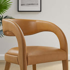 Modway Pinnacle Vegan Leather Dining Chair - Tan - 2 Pack-Assembly Required