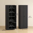 HOMCOM 69" H 5-Tier Kitchen Pantry Cabinet with Shelves - Black-Anti-tipping design allows you to secure it to the wall for added safety 