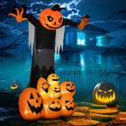 HOMCOM 9' Inflatables Pumpkin Ghost Halloween Decoration-Deflates for easy storage (when you're not scaring your neighbours) 