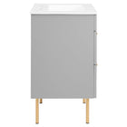Modway Daybreak 24" Bathroom Vanity - Light Grey-Non-Marking Foot Caps