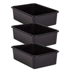 Teacher Created Resources Large Plastic Storage Bin - Black - 3 Pack-Keep books, notepads, toys, games, and supplies in these decorative organizers that feature a sturdy plastic design.