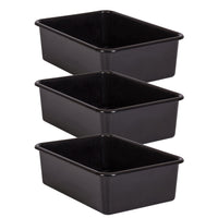 Teacher Created Resources Large Plastic Storage Bin - Black - 3 Pack-Keep books, notepads, toys, games, and supplies in these decorative organizers that feature a sturdy plastic design.