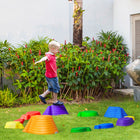 Outsunny Balance Stepping Stones Non-slip Obstacle Course - Multicoloured - Set of 11-High density material for lasting use and safety 