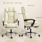 HOMCOM Leather Executive Office Chair - Beige-Adjustable height allows you find the optimum sitting position