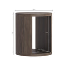 Manhattan Comfort Alure 20" Contemporary End Table - Walnut-Compact footprint ideal for placement beside sofas or accent chairs